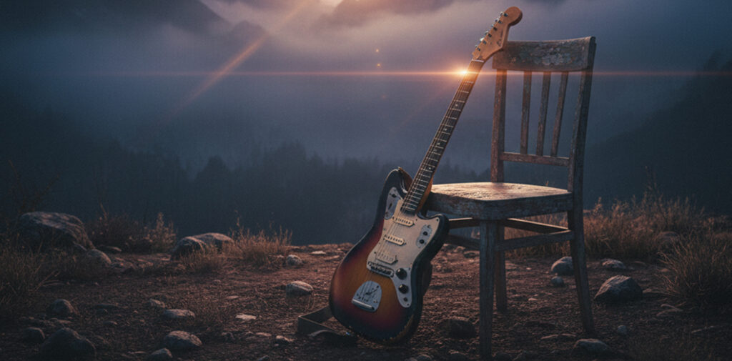 Cinematic guitar tone banner