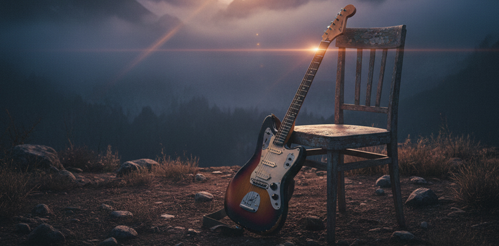 Cinematic guitar tone banner