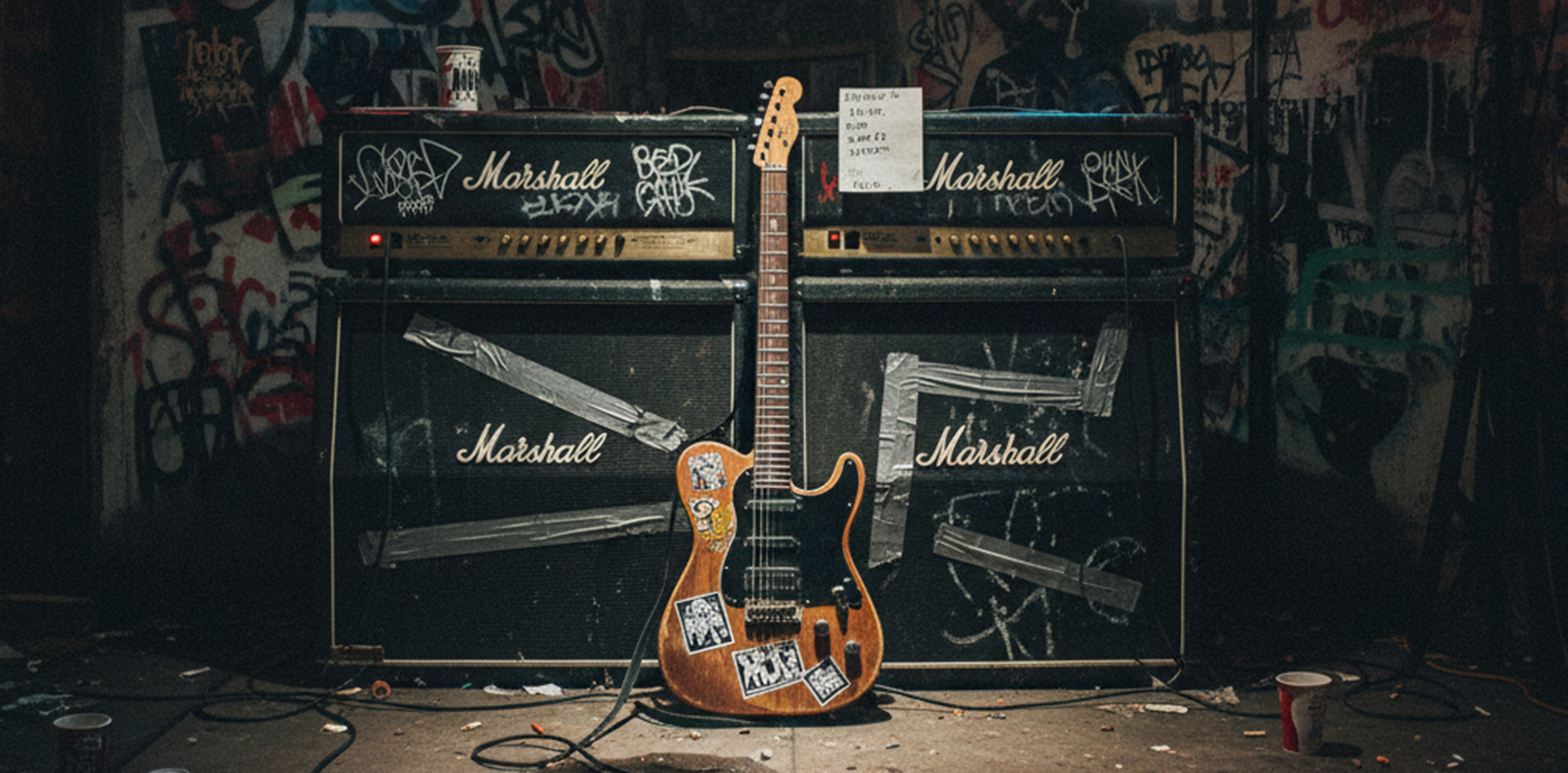 Punk rock guitar tone banner